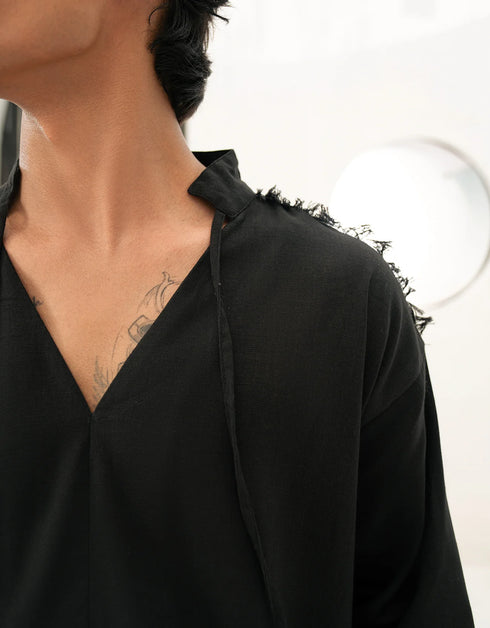 LINEN V-NECK SHIRT